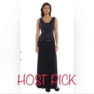 Silver & Black Dress by R&M Richards  Size 14